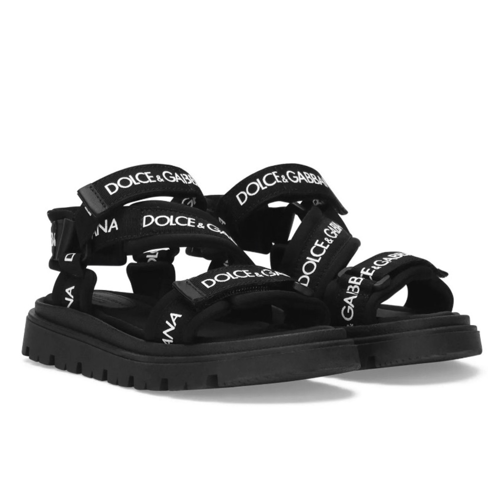Dolce & Gabbana Black Logo Strap Sandals 38